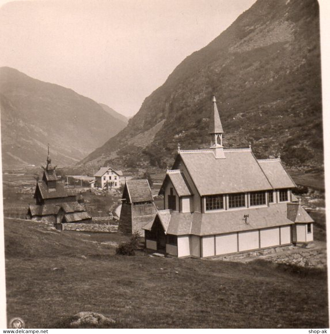 AK-0699/ Valder Alte Und Neue Borgundkirche  Norwegen  NPG Stereofoto Ca.1905  - Unclassified