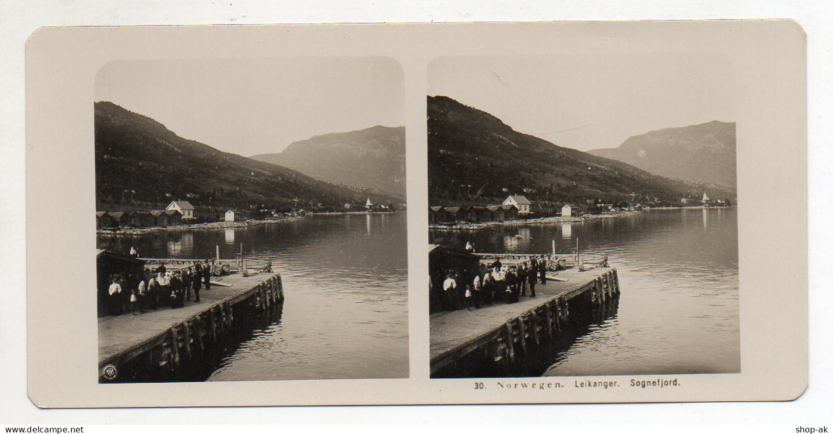 AK-0694/  Leikanger Sognefjord Norwegen  NPG Stereofoto Ca.1905  - Non Classés