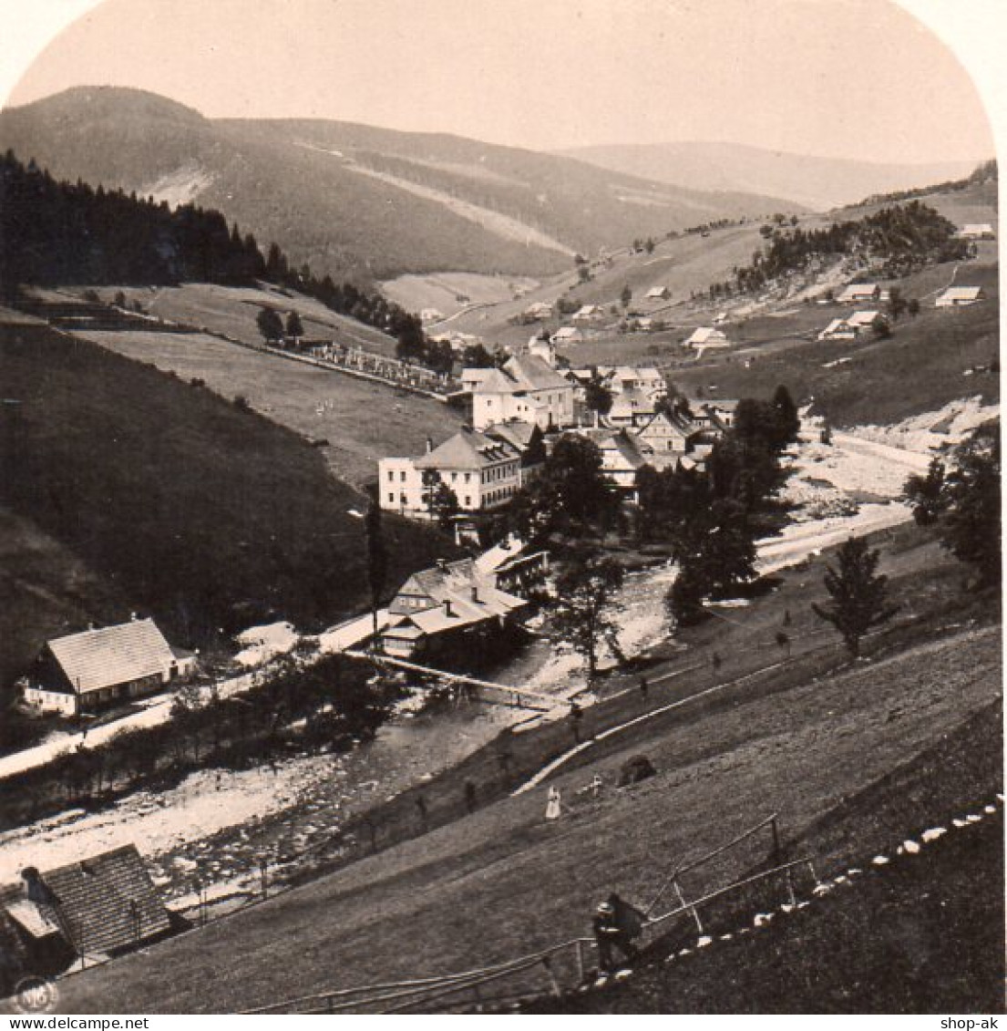 AK-0500/ Riesengebirge Großaupa Schlesien Stereofoto Ca.1905  - Ohne Zuordnung