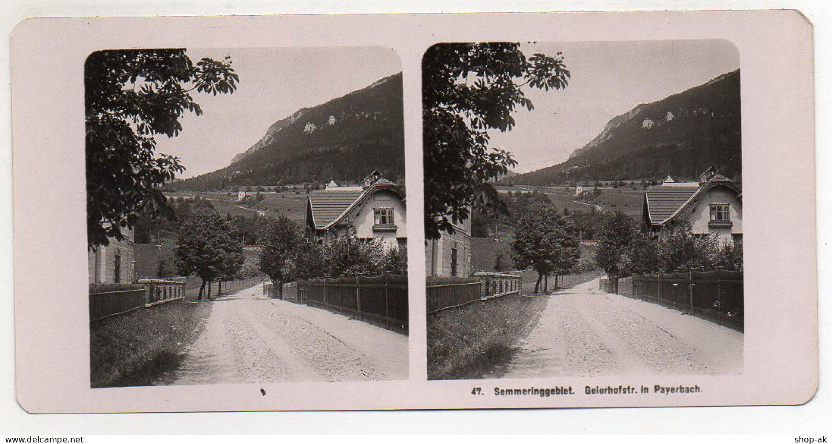 AK-0394/ Semmering  Payerbach Geierhofstraße  Stereofoto 1908  - Unclassified