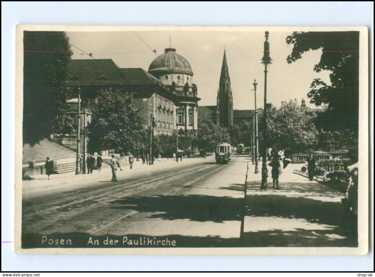 U4601/ Posen An Der Paulikirche Straßenbahn  Foto AK 1940 - Posen