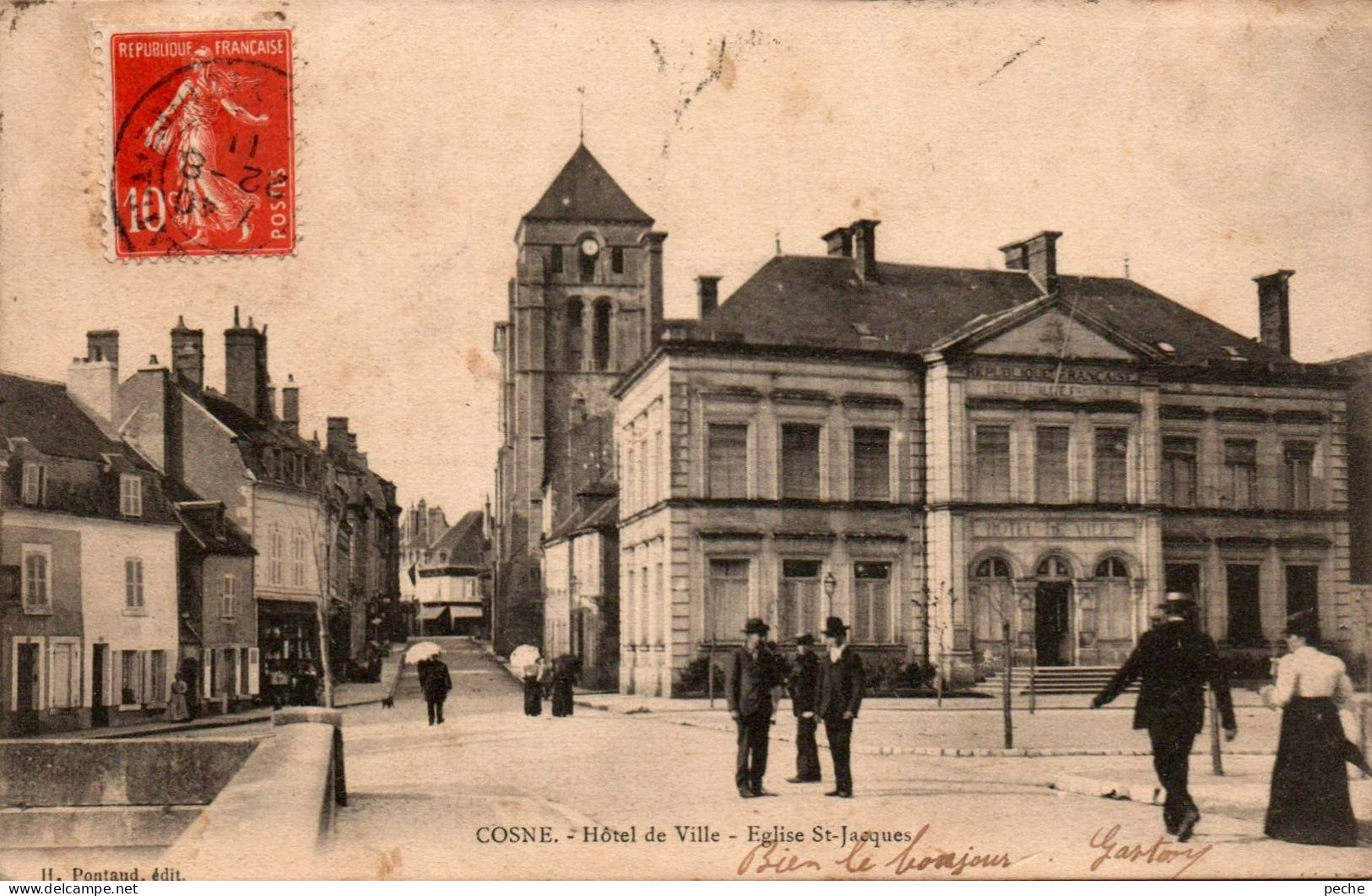 N°195 W -cpa Cosne -hôtel De Ville- - Cosne Cours Sur Loire