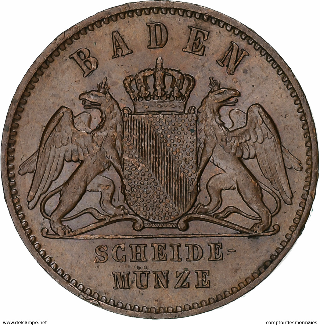 Allemagne, Bade, Friedrich I, Kreuzer, 1864, Cuivre, SUP, KM:242 - Piccole Monete & Altre Suddivisioni