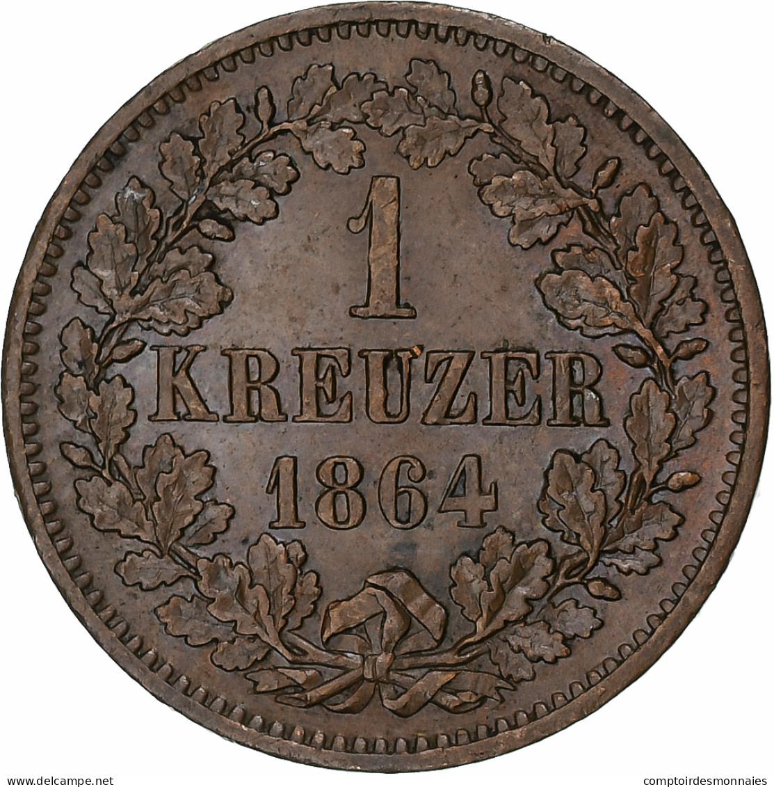 Allemagne, Bade, Friedrich I, Kreuzer, 1864, Cuivre, SUP, KM:242 - Kleine Munten & Andere Onderverdelingen