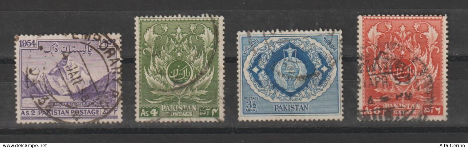 PAKISTAN:  1951/58  LOT  4  USED  STAMPS  -  YV/TELL. 58//88 - Pakistán