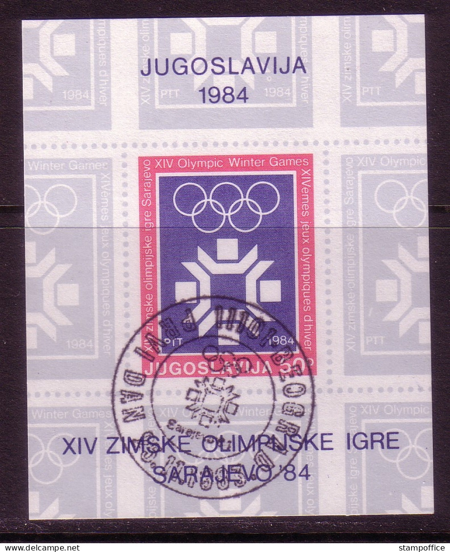 JUGOSLAWIEN BLOCK 22 GESTEMPELT(USED) OLYMPISCHE WINTERSPIELE SARAJEVO '84 - Winter 1984: Sarajevo