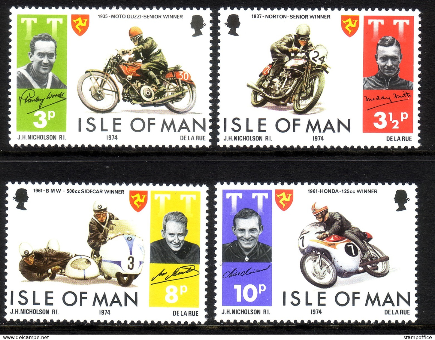 ISLE OF MAN MI-NR. 40-43 POSTFRISCH(MINT) TOURIST TROPHY 1974 MOTORRADRENNEN - Man (Ile De)