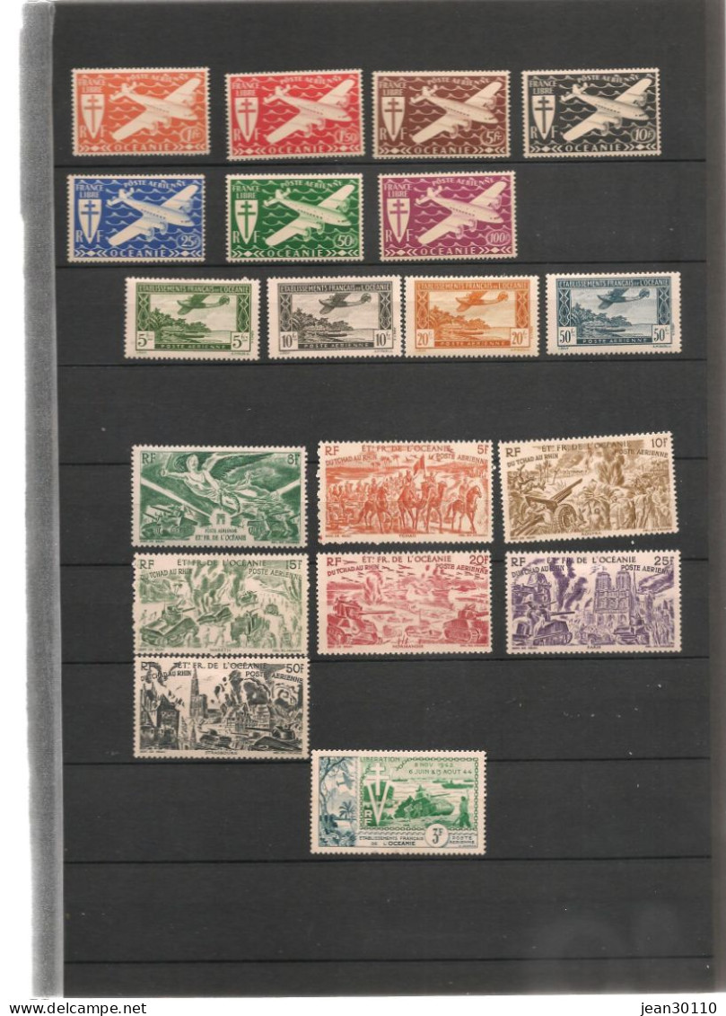 OCÉANIE 1934/54 LOT P.A.*   Cote  : 43,00 € - Aéreo