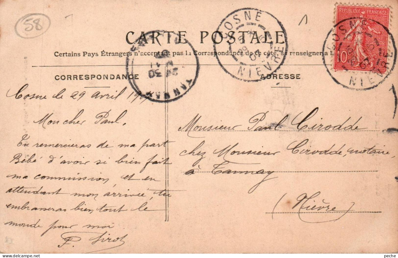 N°196 W -cpa Cosne -la Caisse D'Epargne- - Cosne Cours Sur Loire