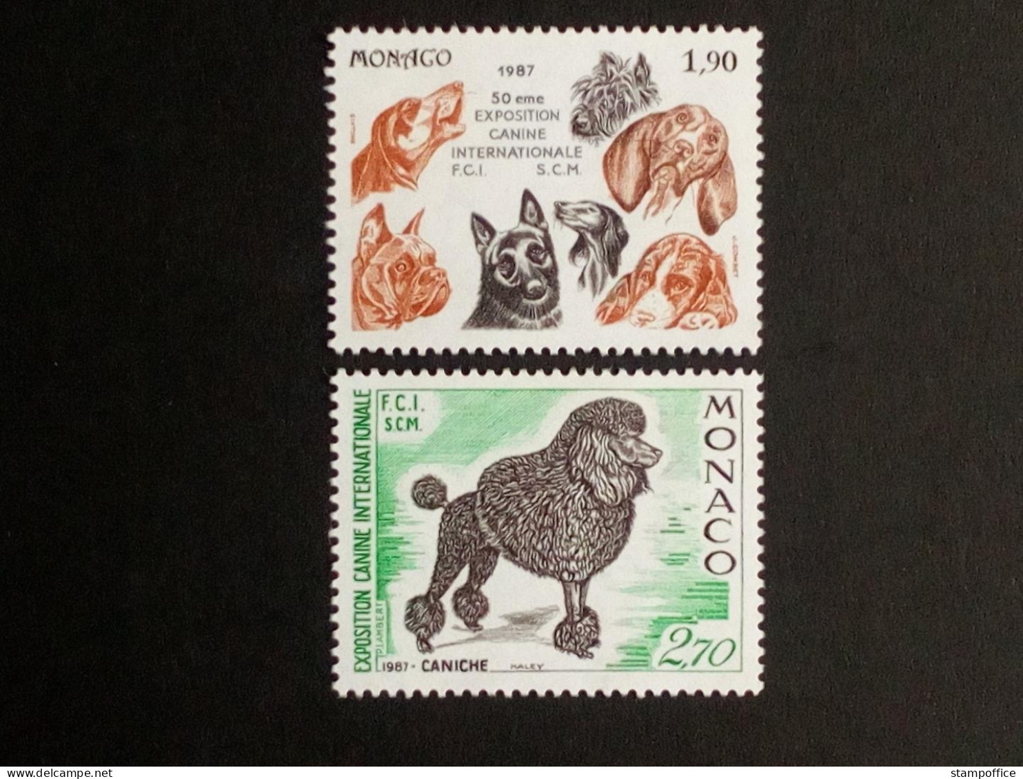 MONACO MI-NR. 1804-1805 POSTFRISCH(MINT) HUNDEAUSSTELLUNG MONTE CARLO 1987 PUDEL - Dogs