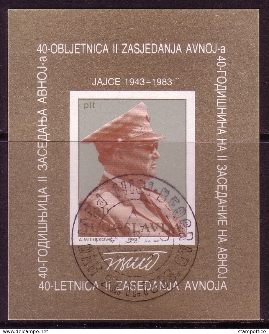 JUGOSLAWIEN BLOCK 23 GESTEMPELT(USED) MARSCHALL JOSIP BROZ TITO 1983 - Blocks & Sheetlets