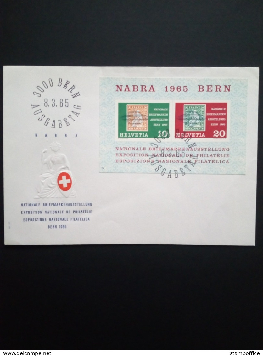 SCHWEIZ BLOCK 20 FDC NABRA 1965 BERN BRIEFMARKE AUF BRIEFMARKE - FDC