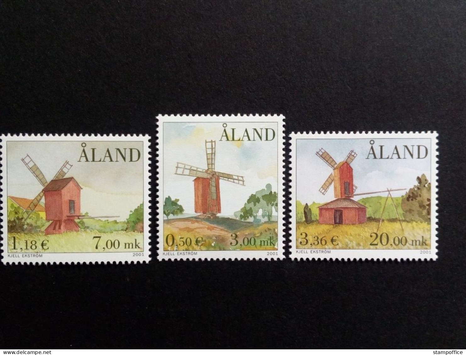 ALAND MI-NR. 192-194 FDC WINDMÜHLEN 2001 - Molens