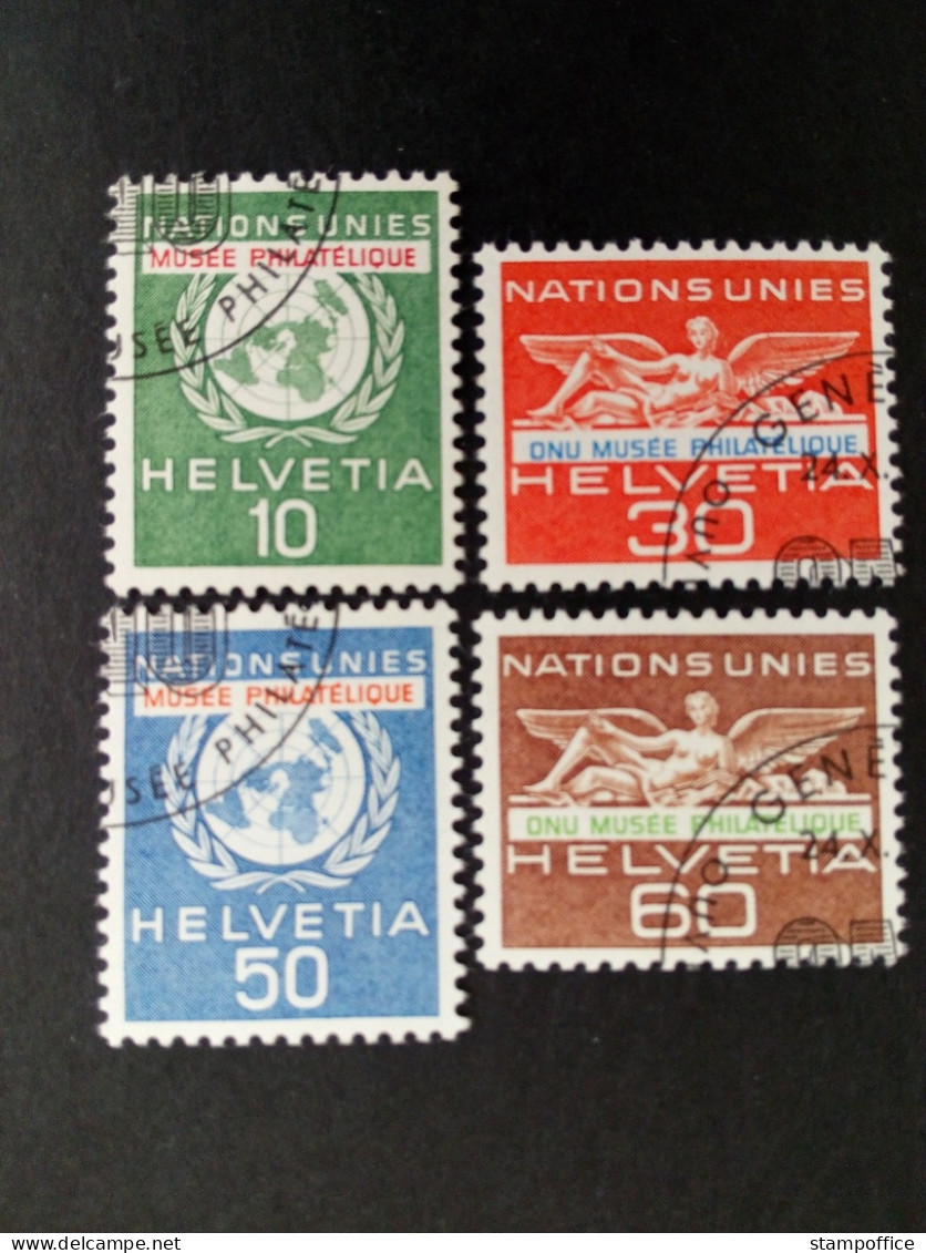 SCHWEIZ ONU MI-NR. 34-37 GESTEMPELT(USED) ERÖFFNUNG DES PHILATELISTISCHEN MUSEUMS 1962 - VN