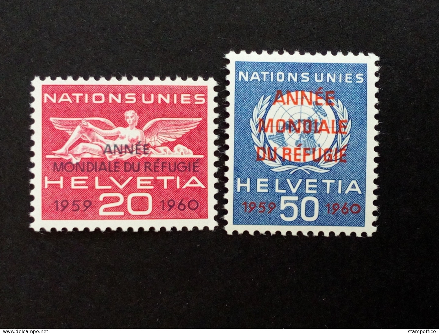 SCHWEIZ ONU MI-NR. 31-32 POSTFRISCH(MINT) WELTFLÜCHTLINGSJAHR 1960 - ONU