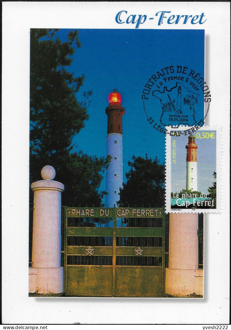 France 2004 Y&T 3709, Carte Maximum. Phare Du Cap-Ferret - Fari