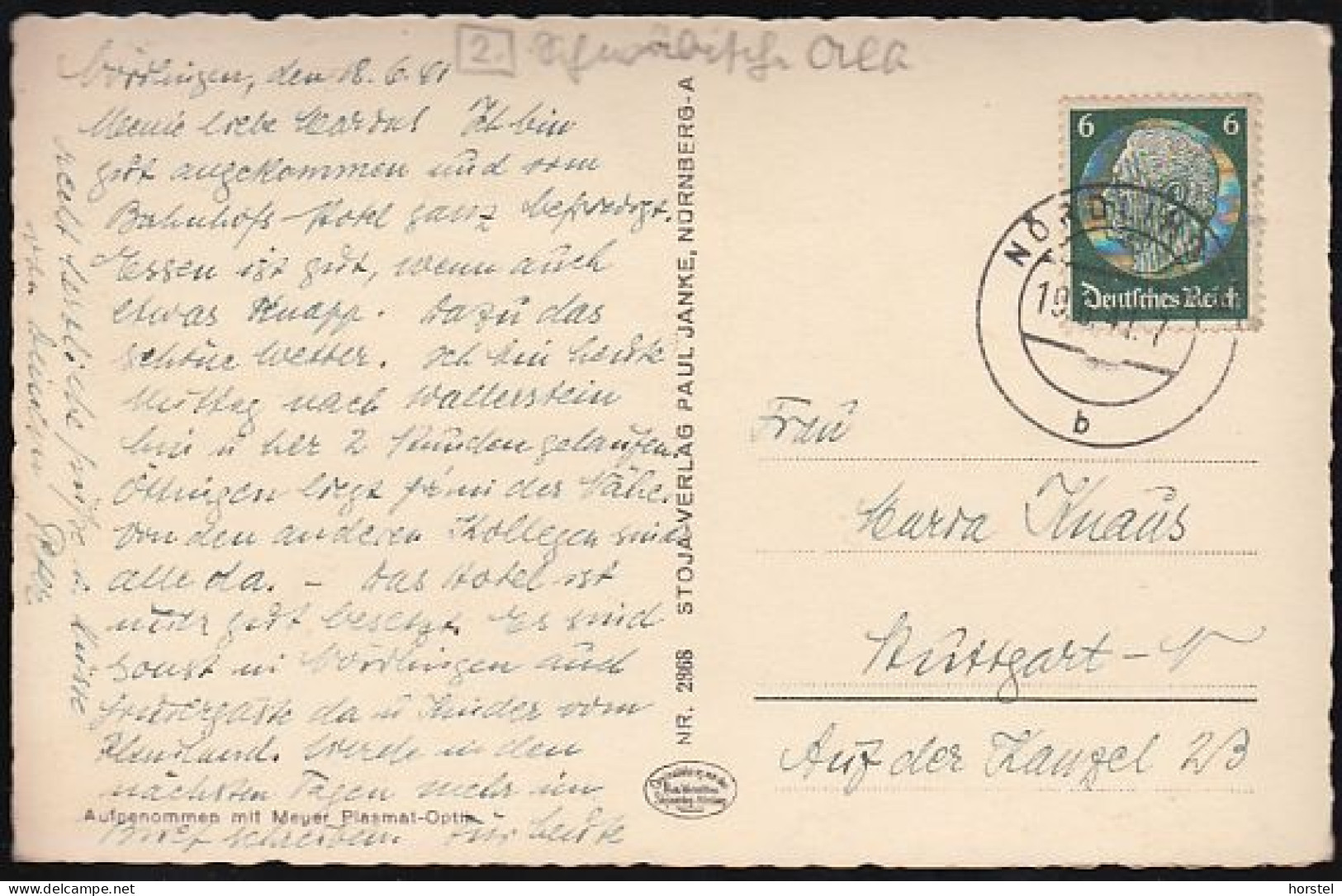D-86720 Nördlingen - Alte Ansichten - Gürtelhaus Um 1941 - Gerberhäuser An Der Eger - Rieser Volkstracht - Stamp 1941 - Nördlingen