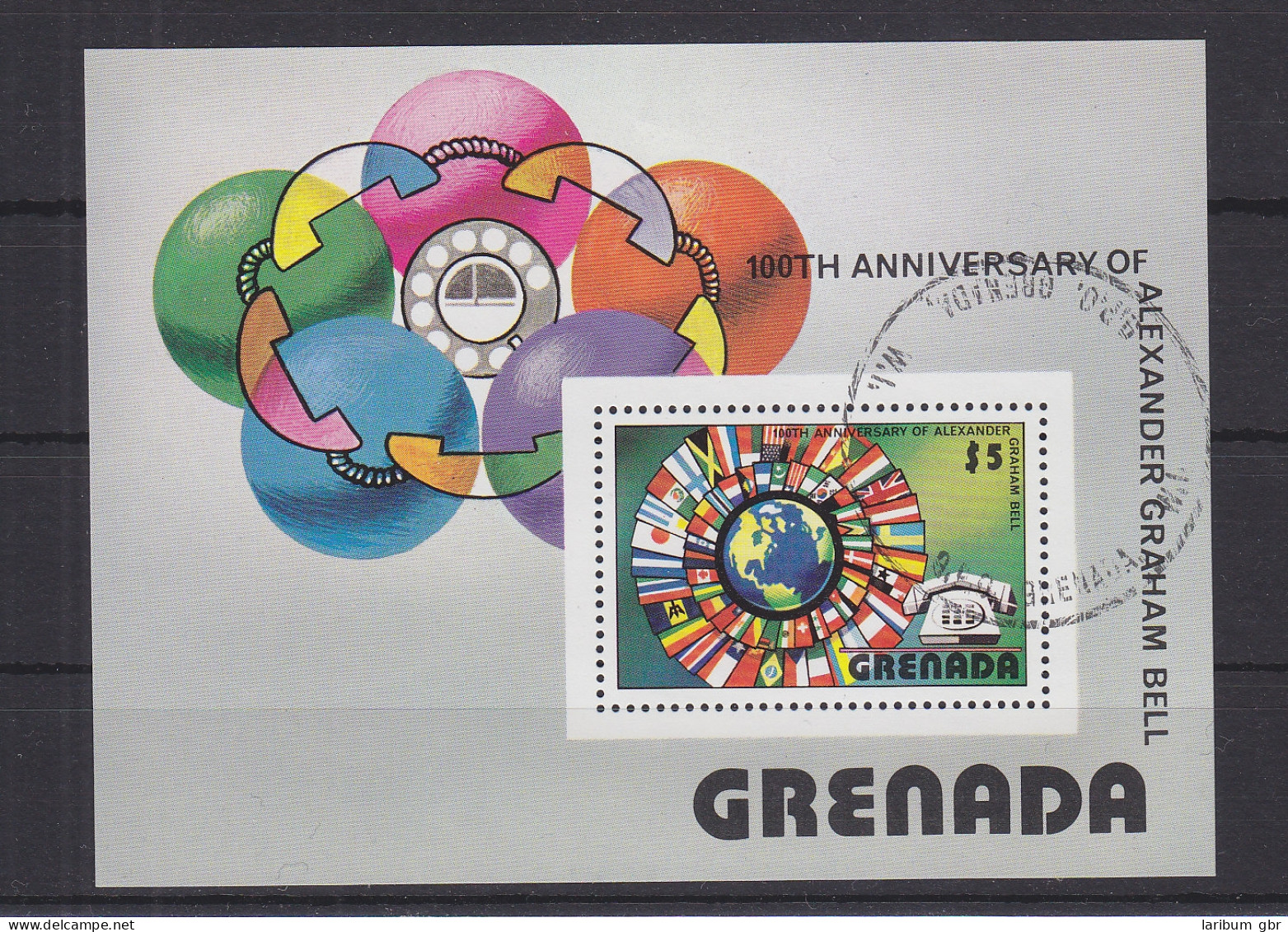 Grenada Block 62 Mit 821 Gestempelt 100 Jahre Telefon #GE326 - Grenade (1974-...)