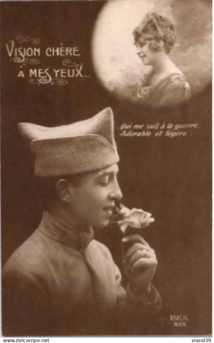 CPA. - Militaire Et Femme Avec Une " Vision Chère à Ses Yeux - Women