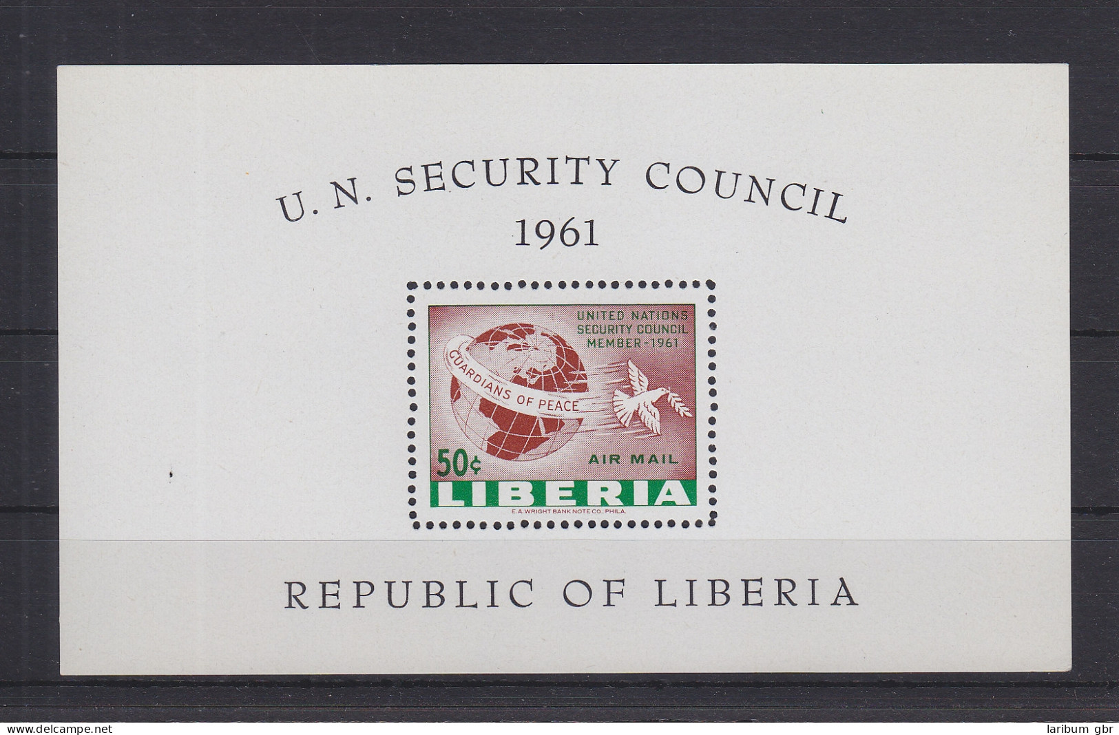 Liberia Block 18 Mit 563 Postfrisch Flugpost Weltsicherheit, MNH #GE159 - Liberia
