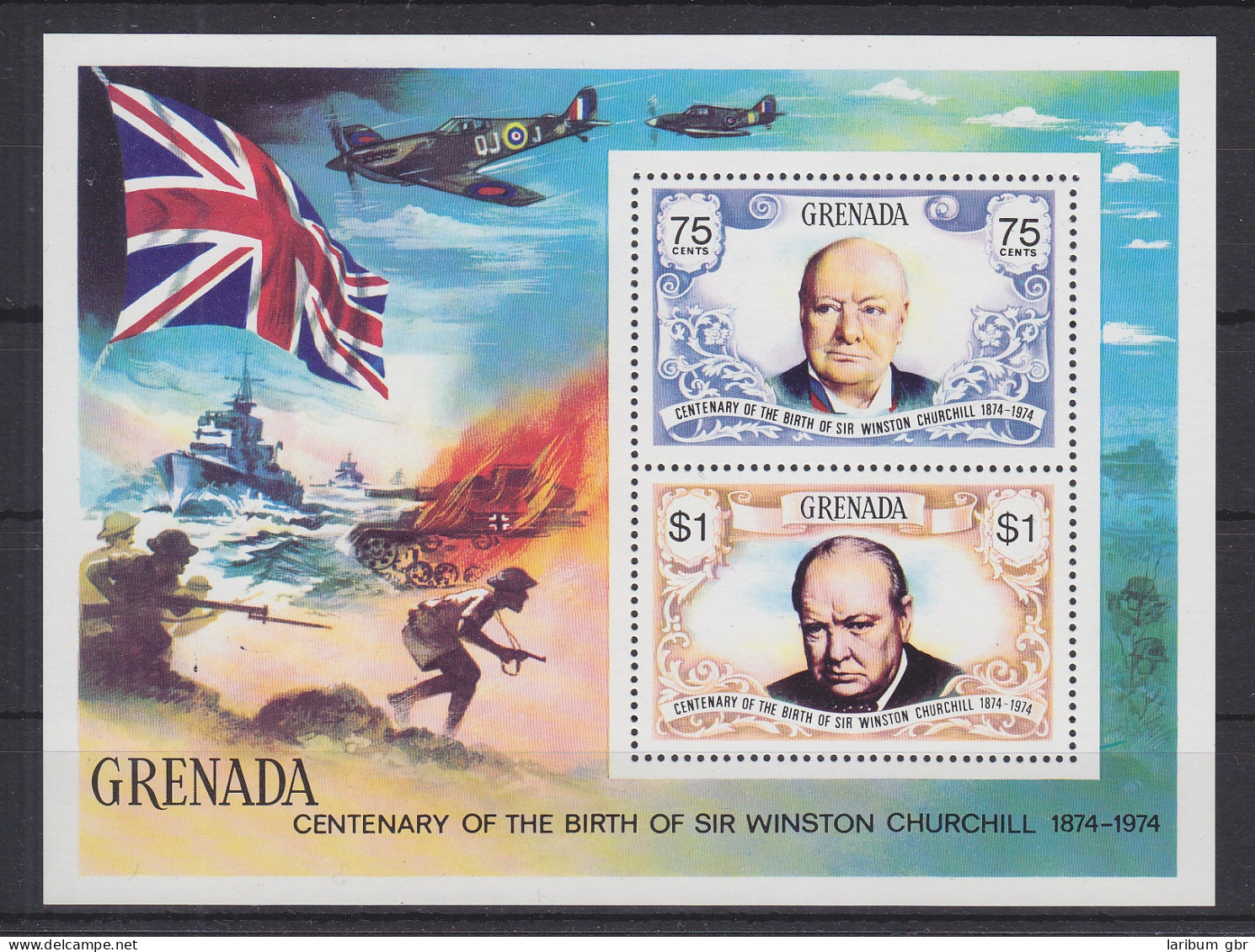 Grenada Block 37 Mit 601-602 Postfrisch 100. Geburtstag W. Churchill #GE330 - Grenada (1974-...)