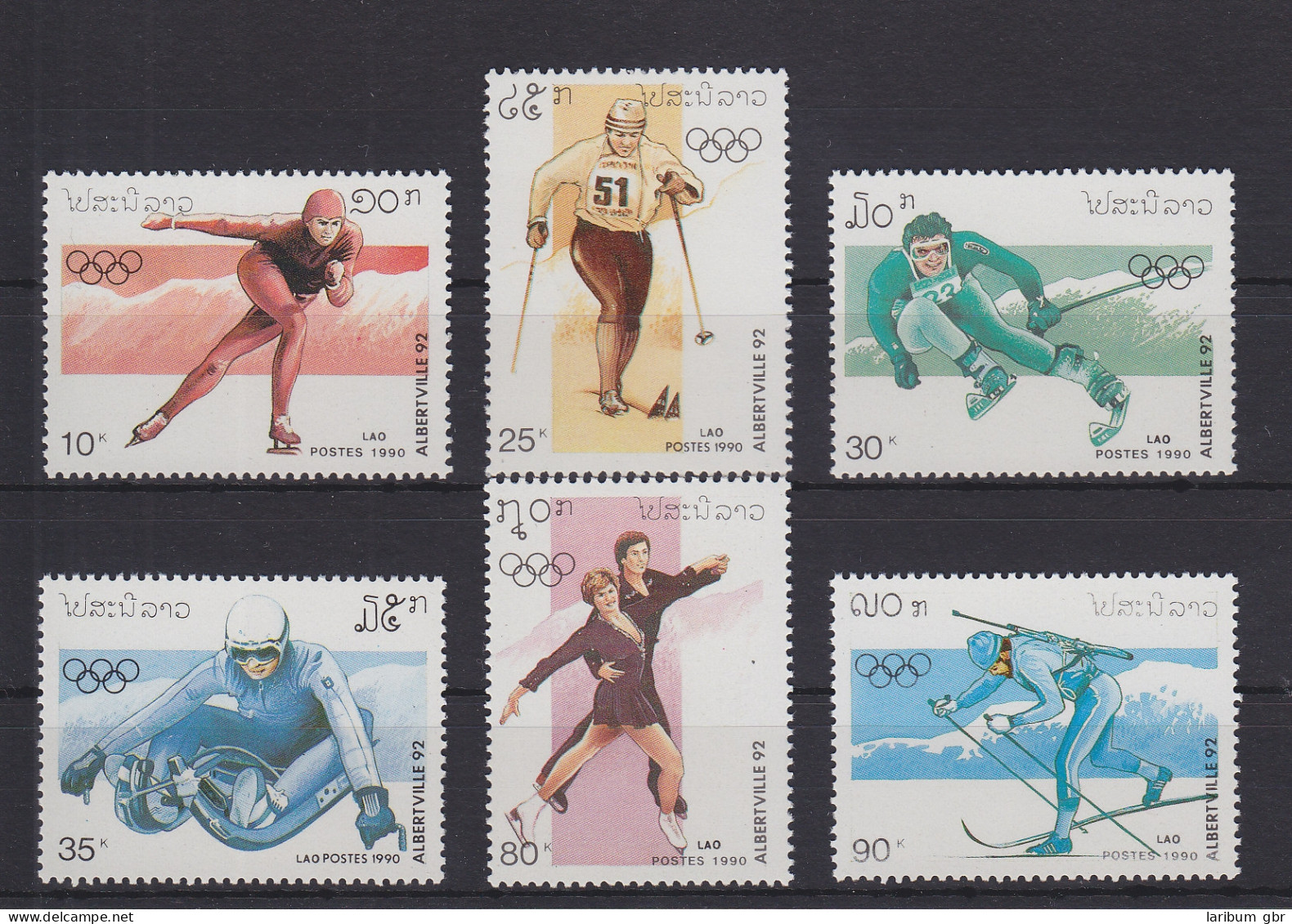 Laos 1210-1215 Postfrisch Olympische Winterspiele Albertville, MNH #GE176 - Laos