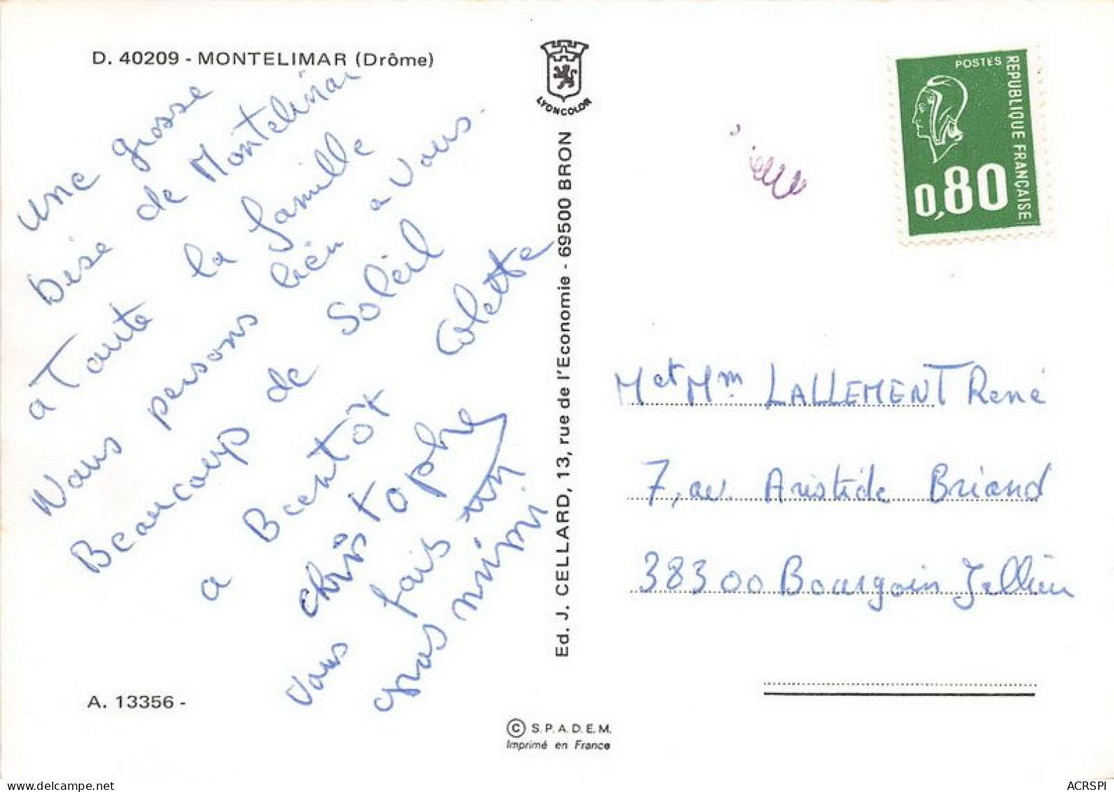 MONTELIMAR 14(scan Recto-verso) MA1539 - Montelimar