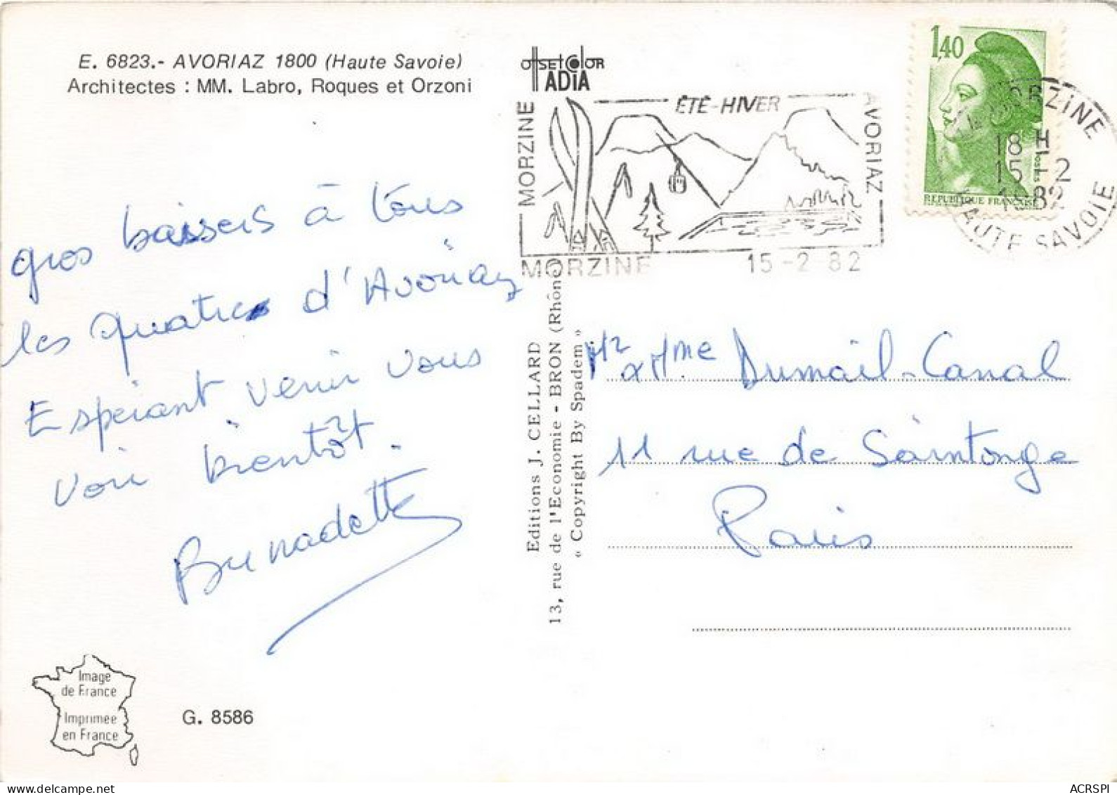 AVORIAZ 15(scan Recto-verso) MA1537 - Avoriaz