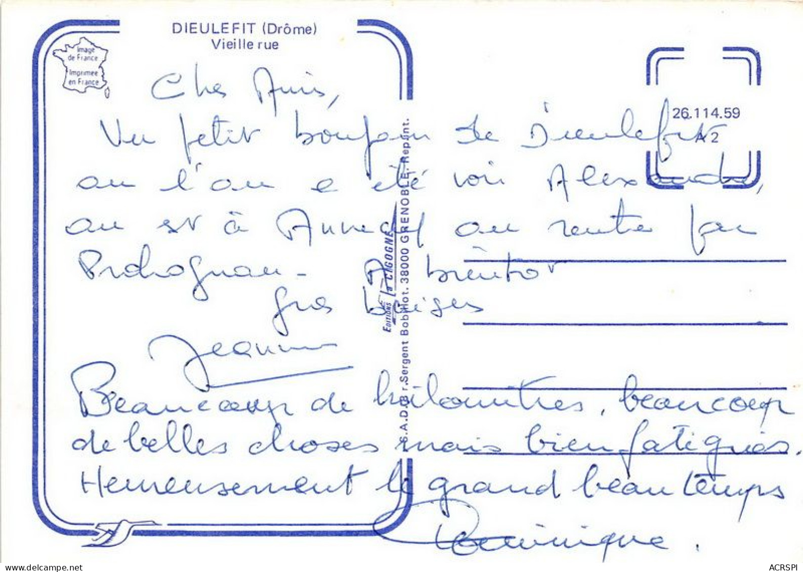 DIEULEFIT Vieille Rue 12(scan Recto-verso) MA1531 - Dieulefit