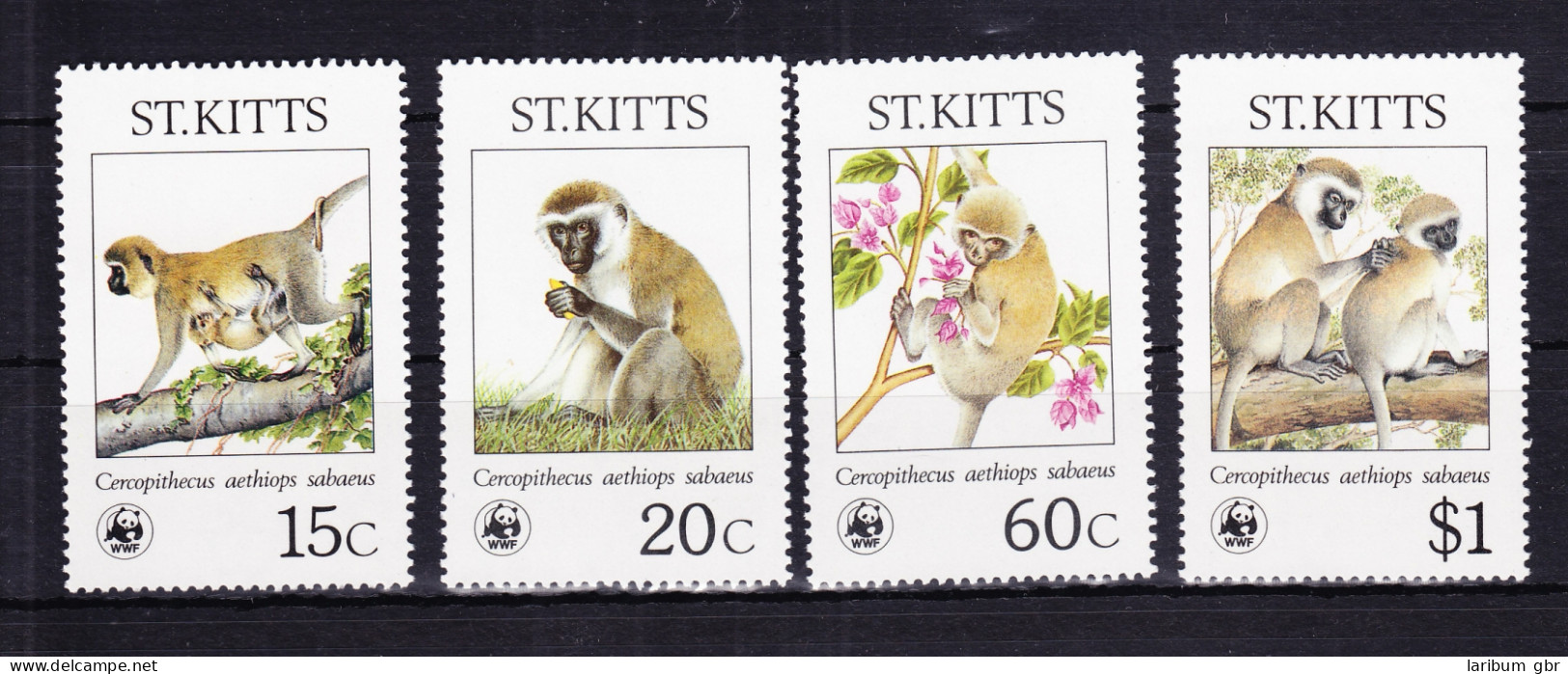 St. Kitts 184-187 Postfrisch Meerkatzen WWF #RD483 - St.Kitts Und Nevis ( 1983-...)