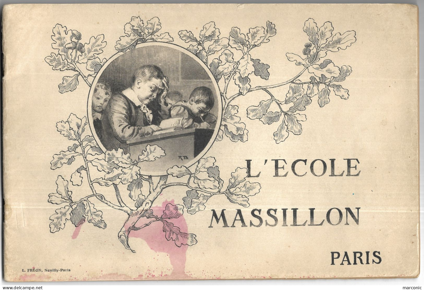 Livret L'ECOLE MASSILLON, Paris - 26 Photos Sous Serpente - 1901-1940