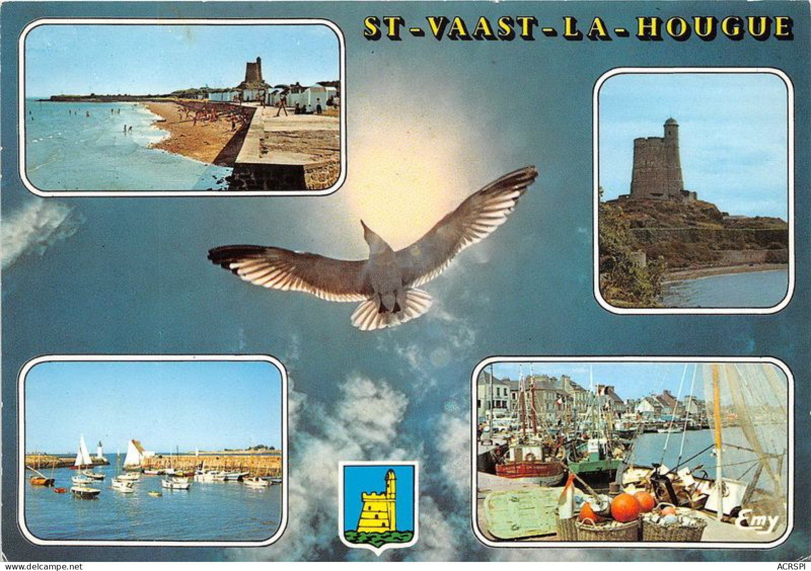 SAINT VAAST LA HOUGUE Le Port La Pplage Et Le Fort De La Hougue 11(scan Recto-verso) MA1558 - Saint Vaast La Hougue