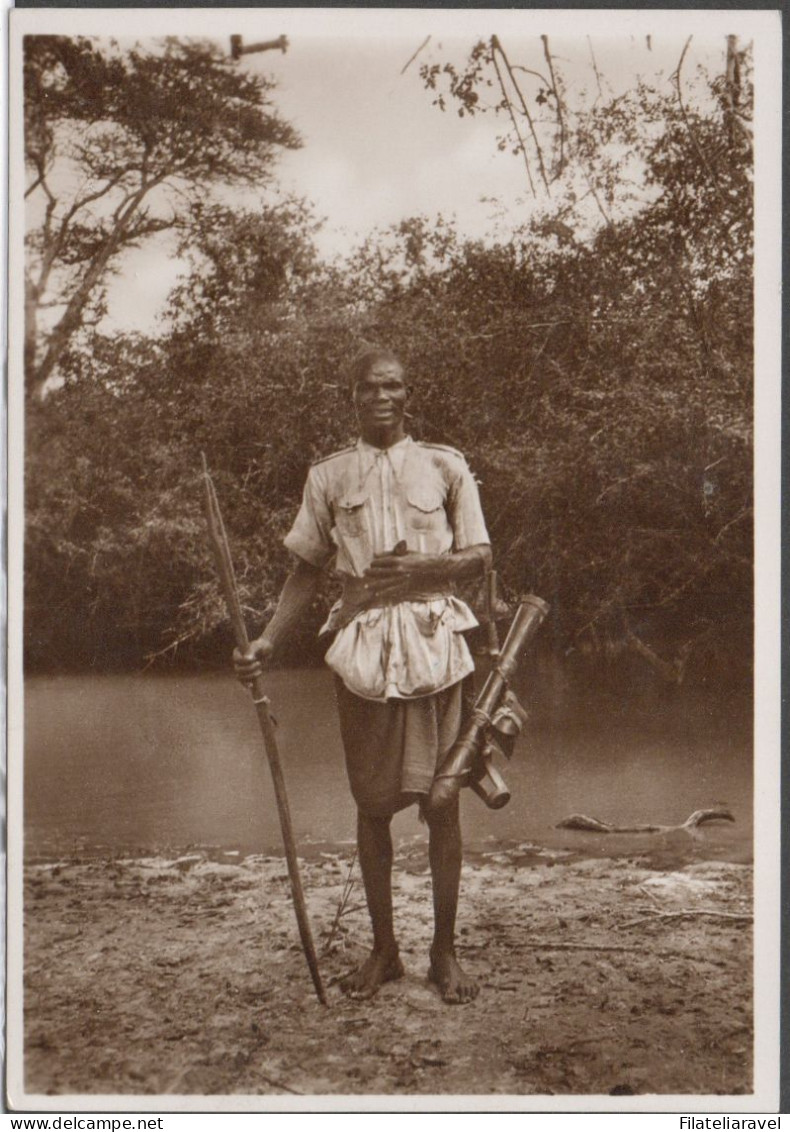 AOI - 1939 - Africa Orientale Italiana - Cartolina  Illustrata " Cacciatore Indigeno " Viaggiata Da Mogadiscio A Roma. - Italian Eastern Africa