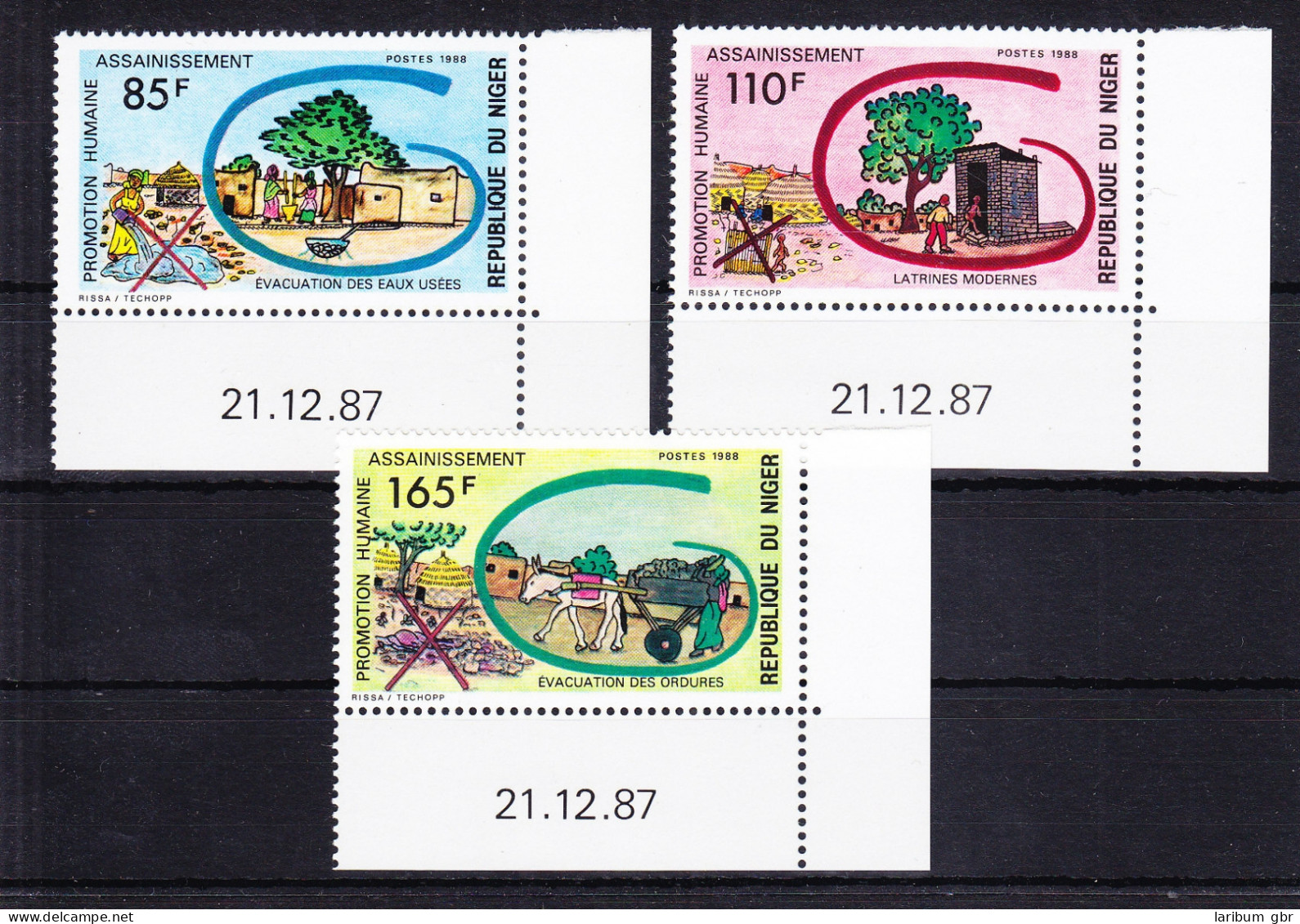 Niger 1039-1041 Postfrisch Entsorgungseinrichtung, MNH #RB730 - Níger (1960-...)