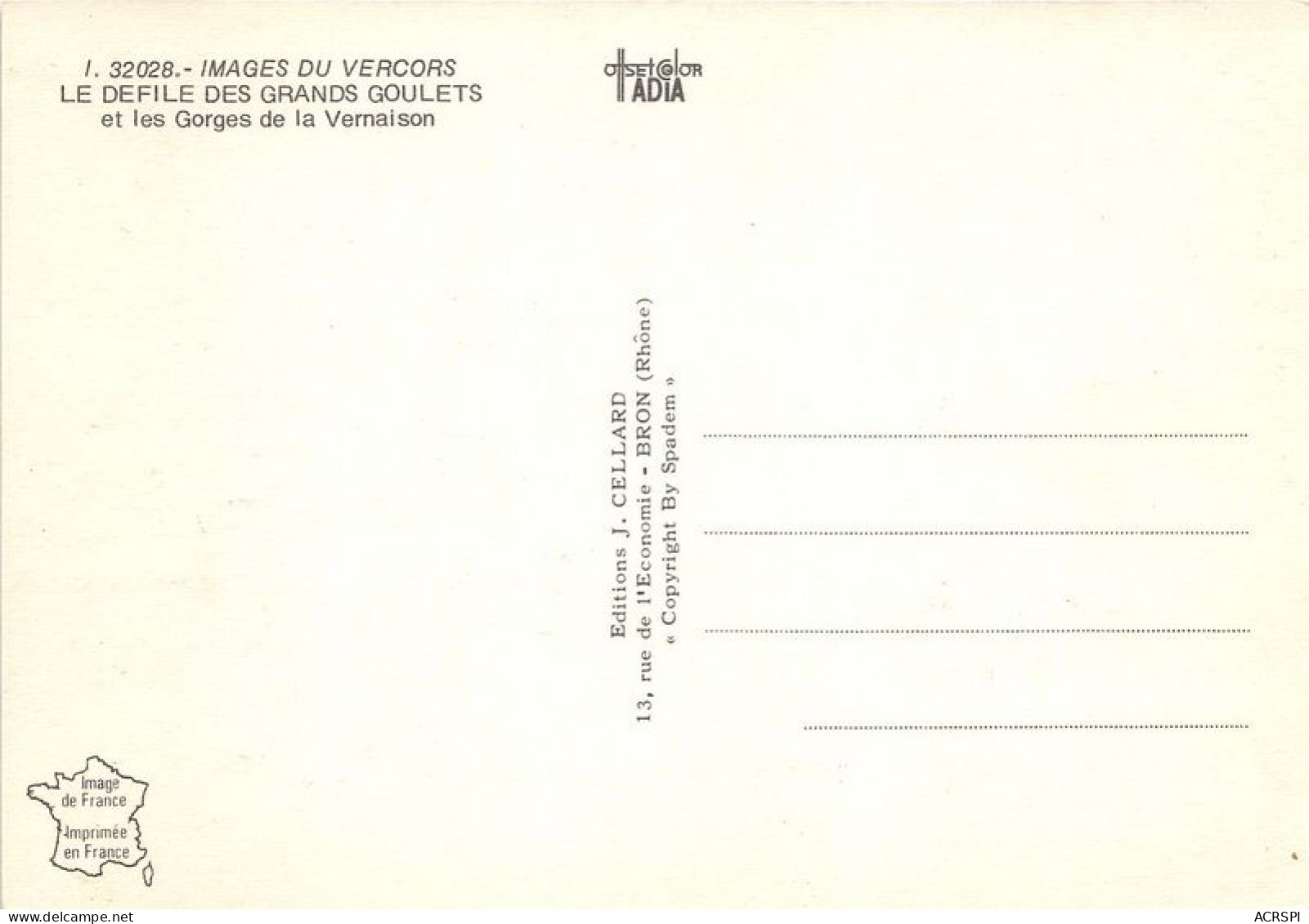 LE DEFILE DES GRANDS GOULETS Et Les Gorges De La Vernaison 26(scan Recto-verso) MA1547 - Les Grands Goulets