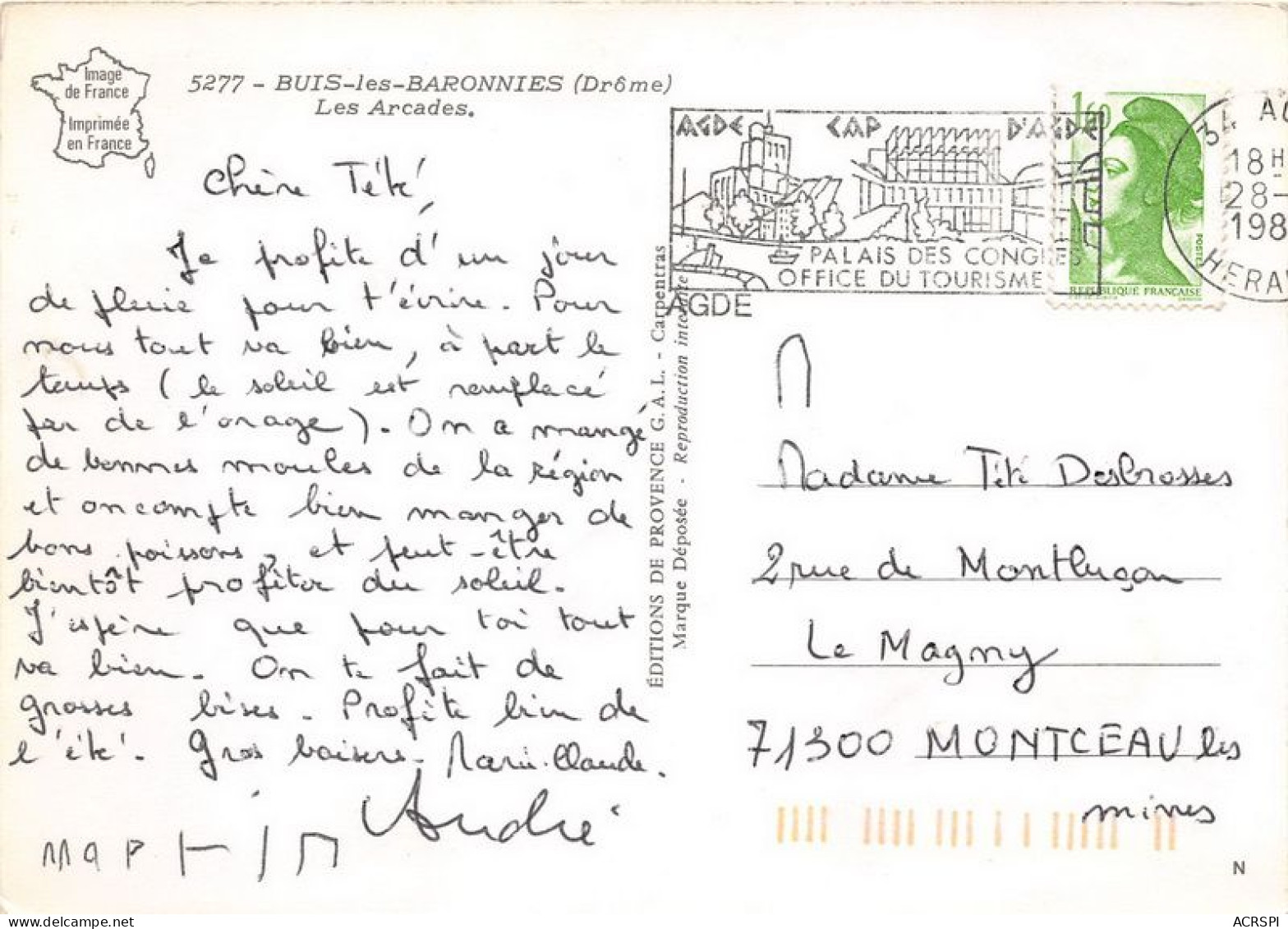 BUIS LES BARONNIES Les Arcades 21(scan Recto-verso) MA1547 - Buis-les-Baronnies