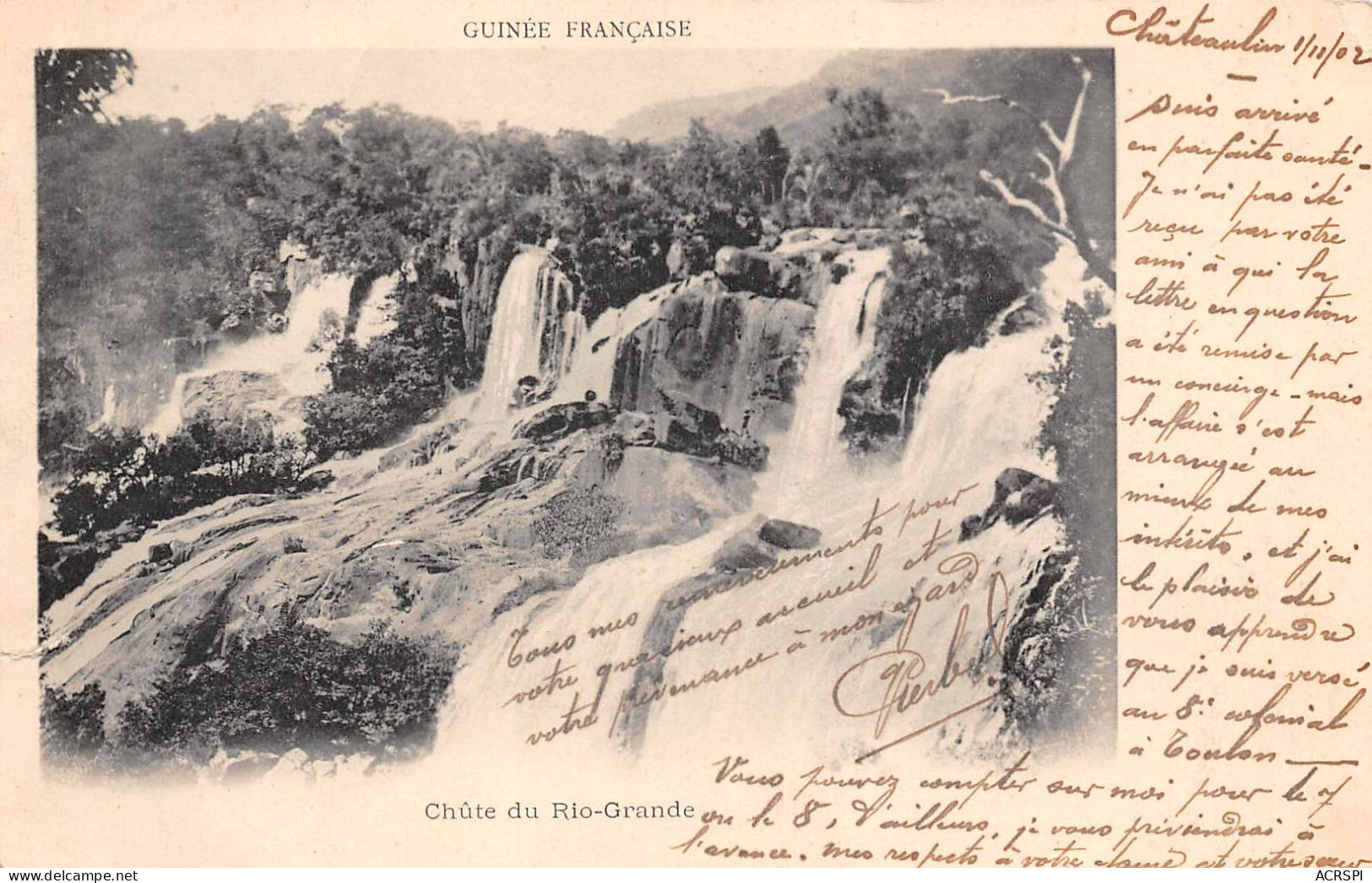 GUINEE Française En 1902  Chutes Du Rio Grande   10 (scan Recto Verso)MA1542BIS - Französisch-Guinea