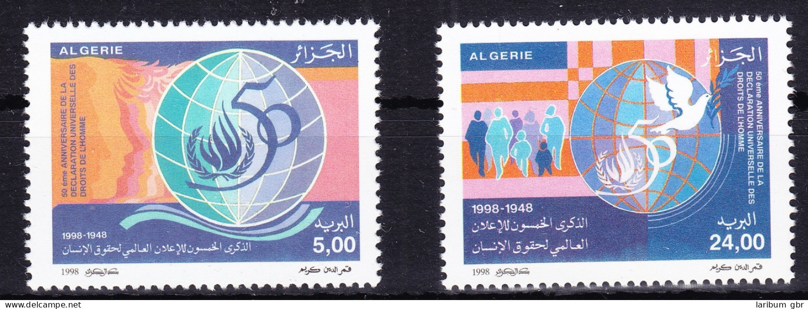 Algerien 1232-1233 Postfrisch 50 Jahre Menschenrecht, MNH #RB778 - Algerien (1962-...)