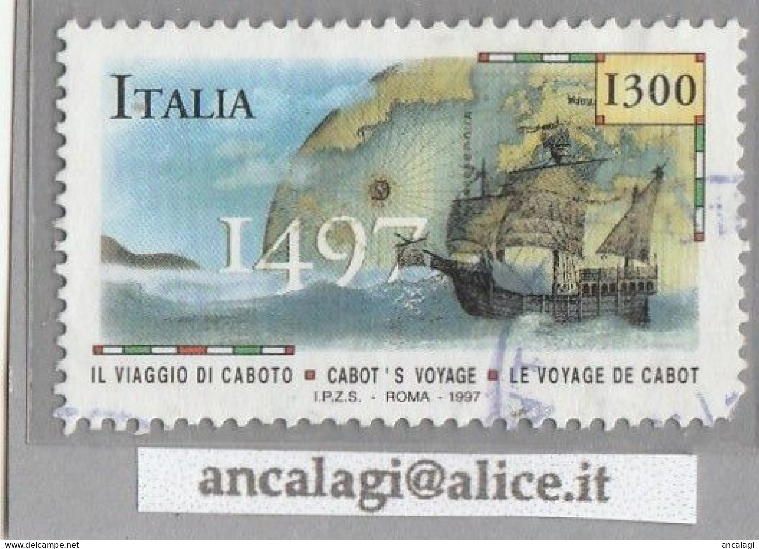 USATI ITALIA 1997 - Ref.0773 "IL VIAGGIO DI CABOTO" 1 Val. - - 1991-00: Oblitérés