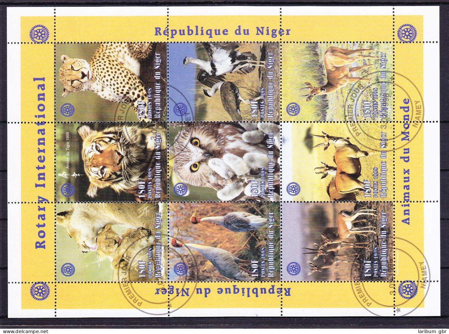 Niger 1386-1394 Gestempelt Als Kleinbogensatz, Tiere #RE359 - Niger (1960-...)