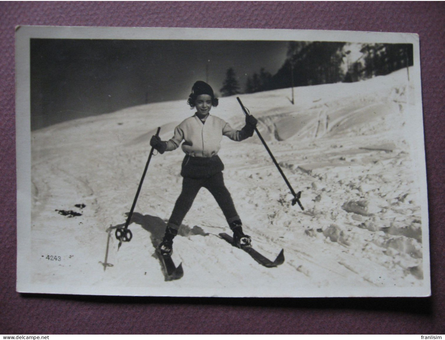 CPA PHOTO ENFANT FILLETTE Faisant Du Ski à SAINTE CROIX En SUISSE Sports D'Hiver - Wintersport