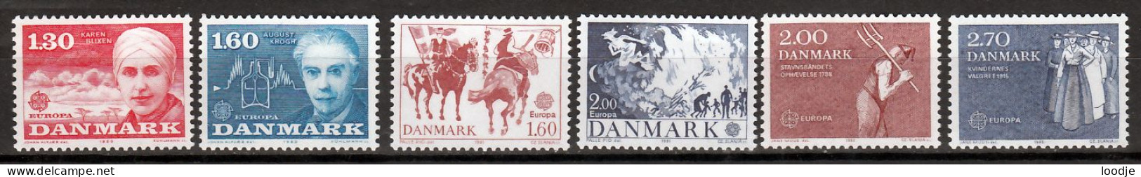 Denemarken Europa Cept 1980 T.m. 1982 Postfris - Collections