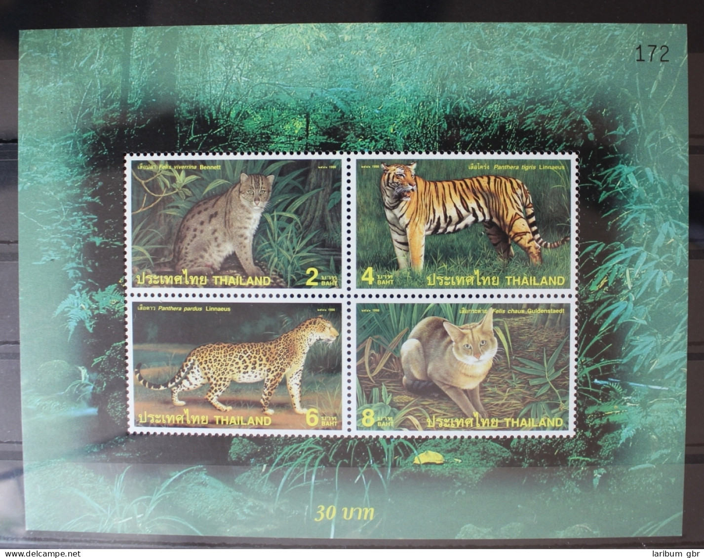 Thailand Block 110 Mit 1848-1851 Postfrisch Wildkatzen Tiger #RJ487 - Thailand