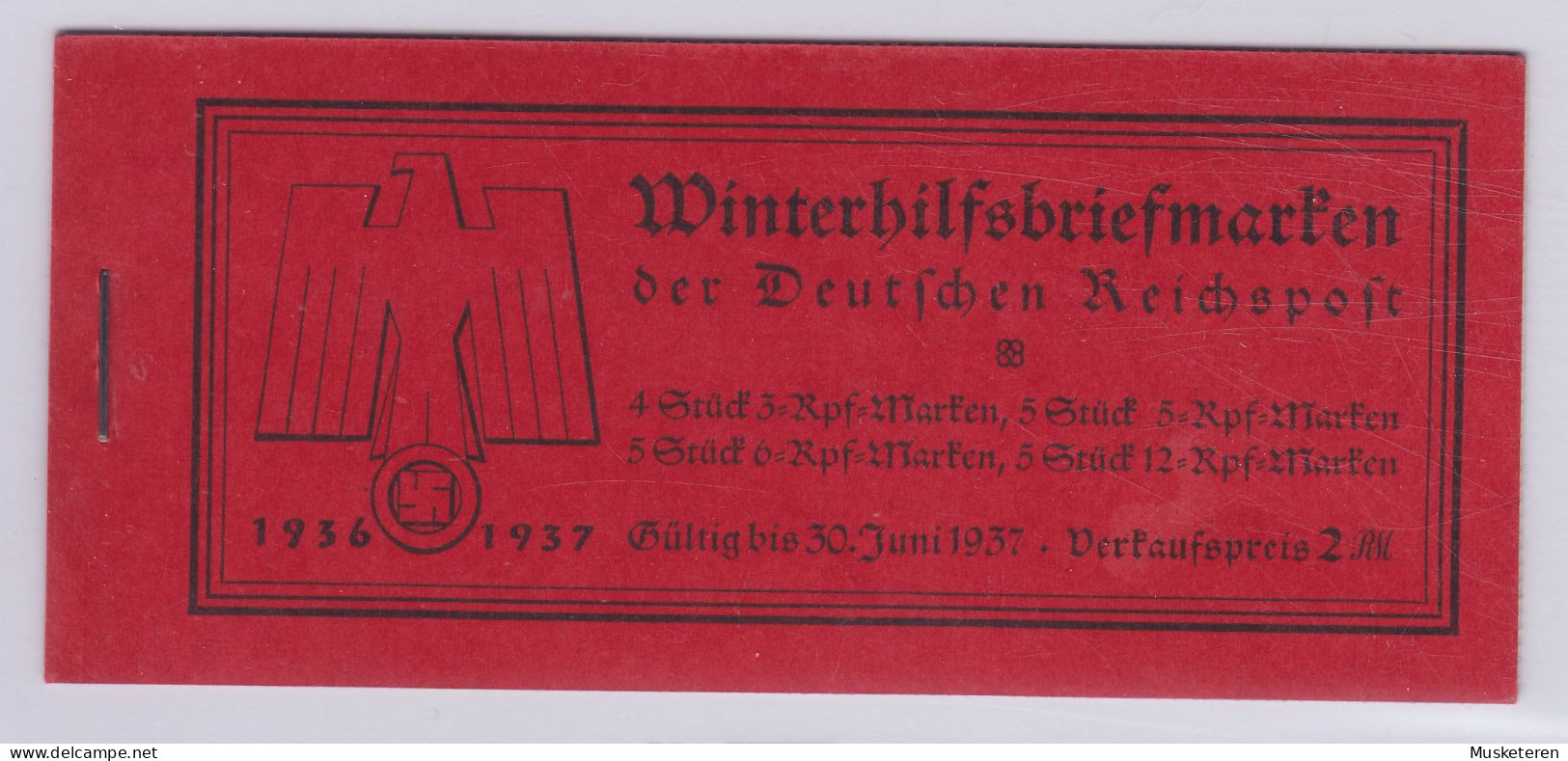 Deutsches Reich 1936 MH-MiNr. 43. Winterhilfswerk Moderne Bauten Booklet Markenheftchen, MNH** (3 Scans) - Postzegelboekjes