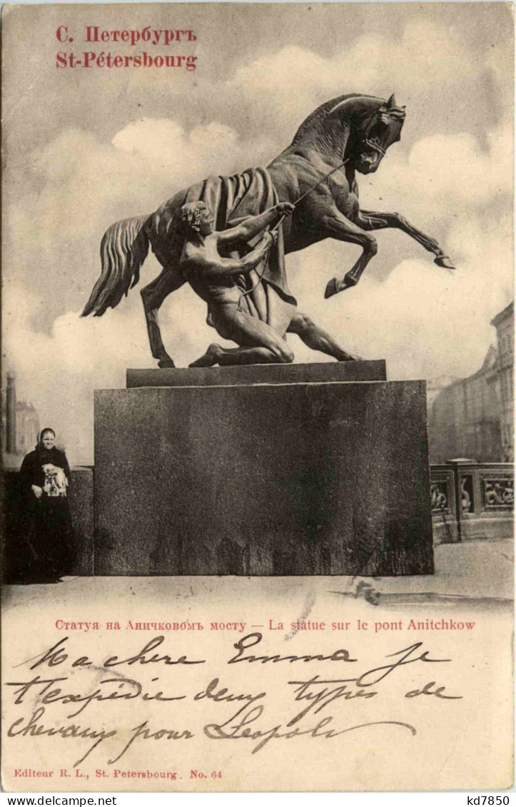 St-Petersbourg - Statue Sur Le Pont Anitchkow - Russia