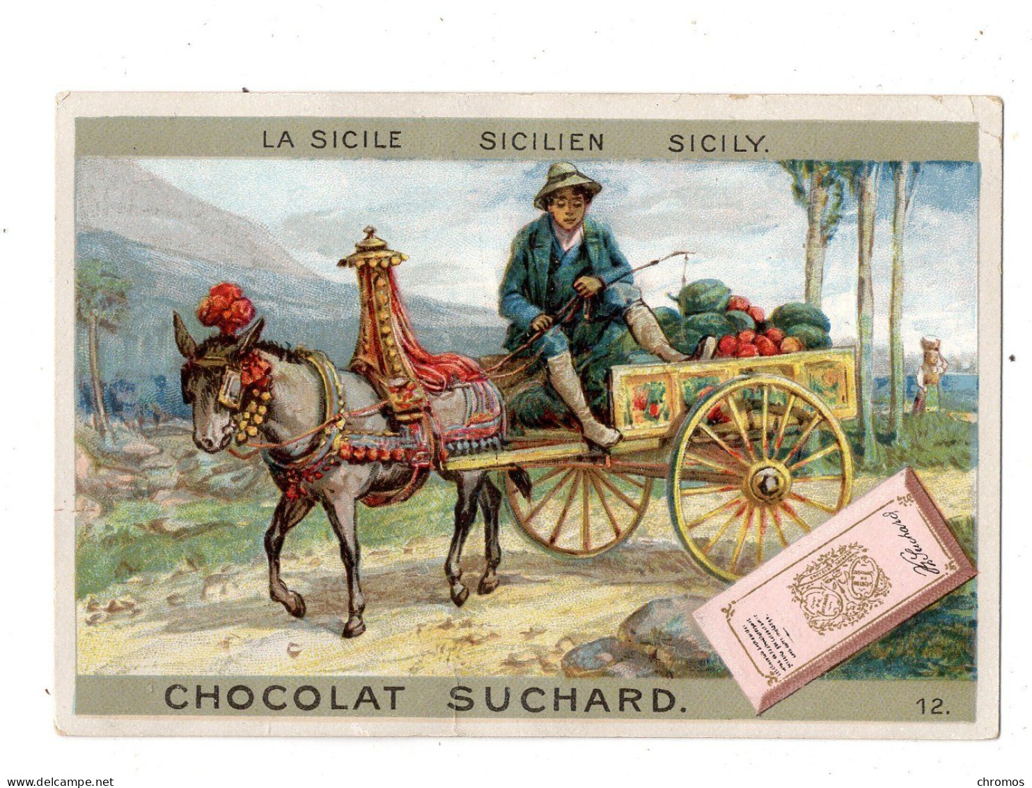 Chromo Chocolat Suchard, S 67 / 12, Moyens De Transport, Sicilie, Italie - Suchard