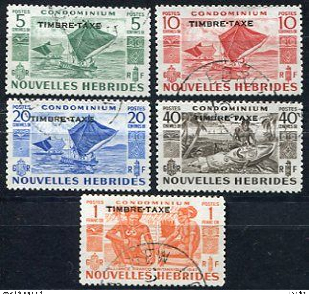 Colonie Française, Nouvelle- Hébrides Taxes N°26/30 Oblitérés, Qualité Très Beau - Used Stamps