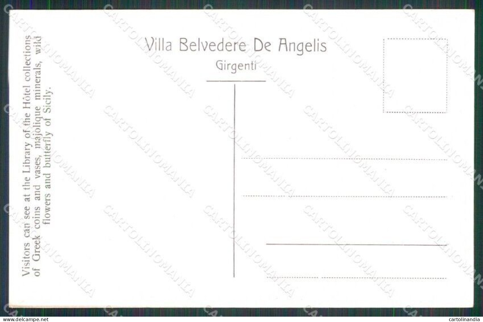Agrigento Città Villa Belvedere De Angelis Cartolina RB5486 - Agrigento
