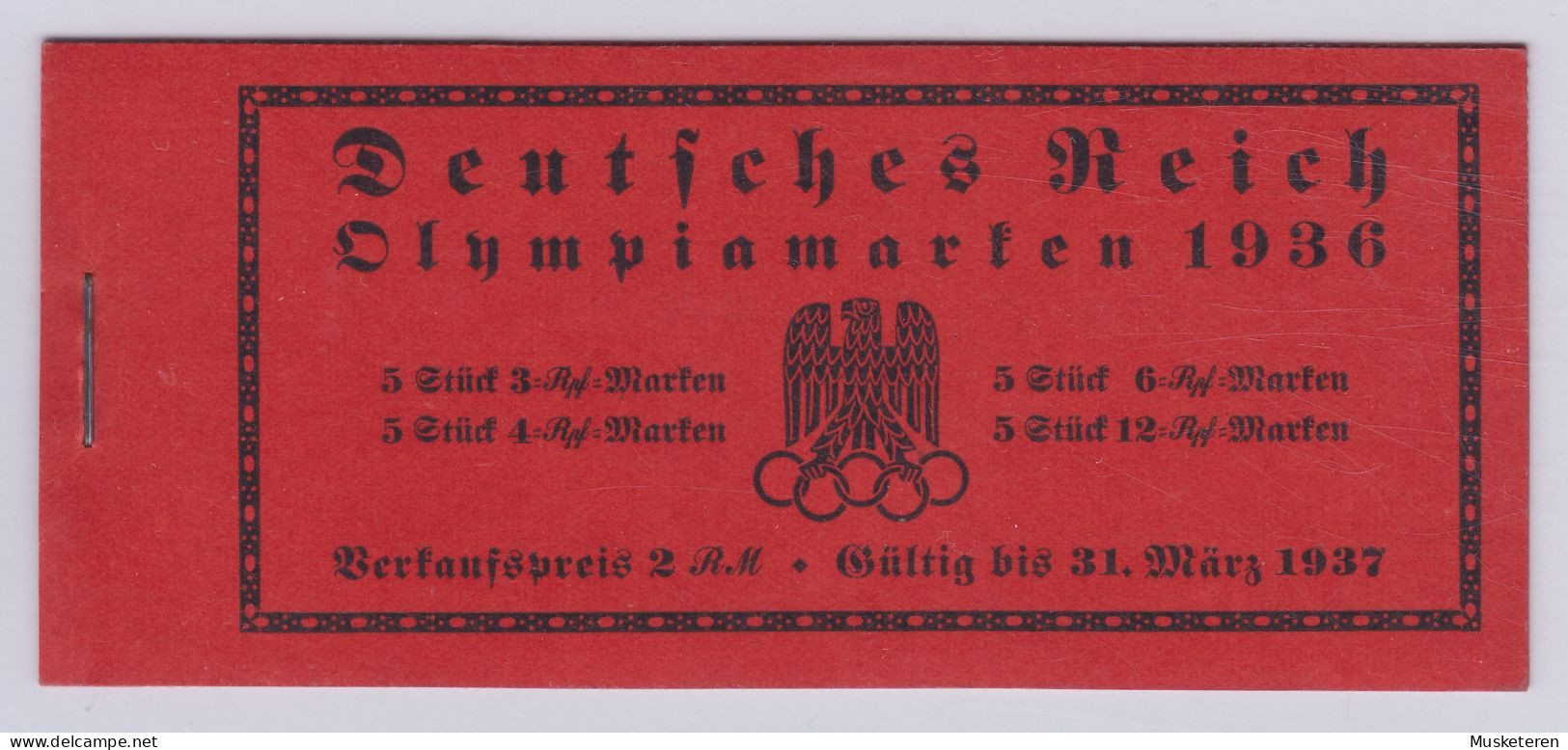 Deutsches Reich 1936 MH-MiNr. 42,1. Olympische Spiele Olympic Games Jeux Olympique Booklet Markenheftchen, MNH (5 Scans) - Libretti