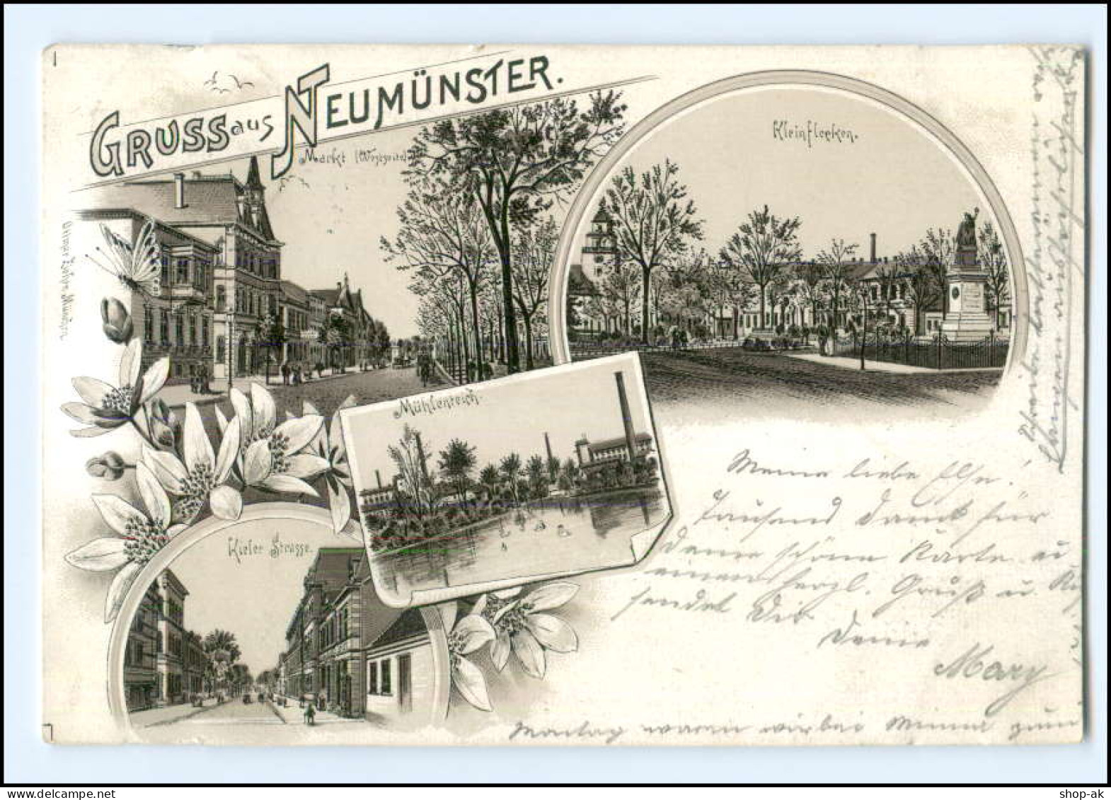 XX13762/ Gruß Aus Neumünster Litho AK 1897 - Neumuenster